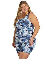 Sporti Plus Size Unitard Sanibel Island One Piece Swimsuit