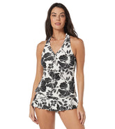 Beach House Women's Garden Twilight Pique Nina Ruffled Trim Racerback Tankini Top