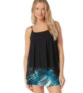 Coco Reef Women's Classic Solids Bra Sized Mesh Overlay Tankini Top (C/D/DD Cup)