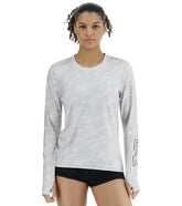 TYR Women's Camohex SunDefense Long Sleeve UPF 50+ Swim Shirt