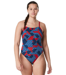 Speedo Women's Ruse Blocks Flyback One Piece Swimsuit