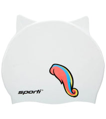 Sporti Cartoon Rainbow Unicorn Silicone Swim Cap Jr.