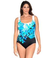 Longitude Scenic Route Panel Long Torso Tank One Piece Swimsuit