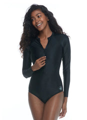 Body Glove Women's Smoothies Chanel Long Sleeve One Piece Swimsuit