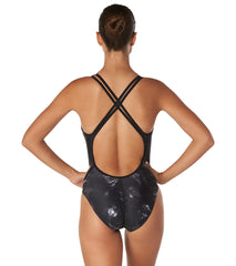 Speedo Women's Printed Volt Back One Piece Swimsuit
