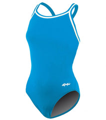 Dolfin Girls' Poly Solid DBX Back One Piece Swimsuit