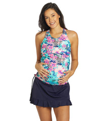 EQ Swimwear Women's Tropical Jungle Maternity Tankini Top