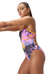 Speedo Vibe Women's Printed Web Back One Piece Swimsuit