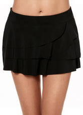 Miraclesuit Solid Layered Ruffle Swim Skirt