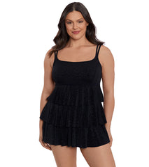 Longitude Women's Boss Lady Triple Tier Swim Dress
