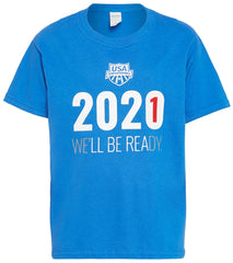 USA Swimming Unisex Youth 2021 We Will Be Ready Crew Neck T-Shirt