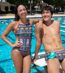 Sporti Granny Sweater Holiday Tacos Brief Swimsuit