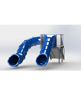 Spectrum Double Flume Slides on Right & Center Rear Stair Pool Slide