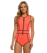 Body Glove Breathe Forecast Reminisce Front Zip One Piece Swimsuit