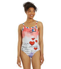 Sporti Paris Love Letters Thin Strap One Piece Swimsuit (22-44)