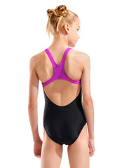 Arena Girls' Pro Back Lines One Piece Swimsuit (Little Kid, Big Kid)
