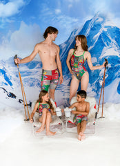 Sporti Granny Sweater 12 Days of Christmas Thin Strap One Piece Swimsuit (22-44)