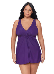 Miraclesuit Women's Plus Size Solid Must Have Marais Swim Dress