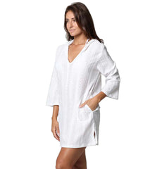 J.Valdi Women's Capri V-Neck Tunic Hoodie