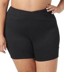 Beach House Women's Plus Size Solid Rib Karma Swim Short