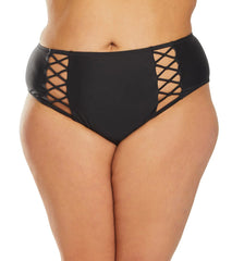 Volcom Plus Size Simply Solid Retro Cut Out Bikini Bottom