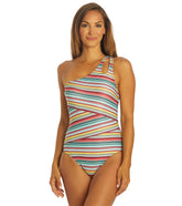 Dolfin Aquashape Women's Print Moderate Asymmetrical One Piece Swimsuit