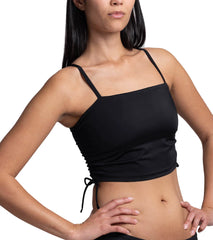 JOLYN Women's Maggie Solid Side Cinch Bikini Top