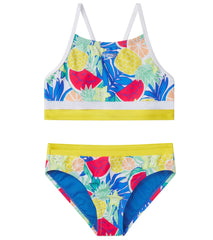 Speedo Girls' Print Block Two Piece Bikini Set (Big Kid)