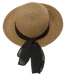 Sun N Sand Paper Braid with Chiffon Bow Hat