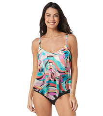 Beach House Women's Saltwater Swirl Portia Mesh Layer Tankini Top