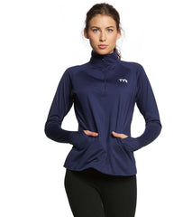 TYR Women's Alliance 1/4 Zip Pullover Warm Up Jacket