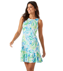 Tommy Bahama Women's Sea Fronds High Neck Flounce Spa Dress