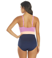 TYR Women's Solid Splice Belted Controlfit Chlorine Resistant One Piece Swimsuit