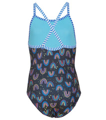 Dolfin Girls' Be Happy One Piece Swimsuit (Big Kid)