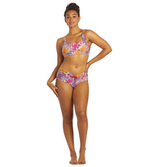 Sporti Active Floral Patchwork Scoop Back Bikini Top