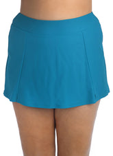 Maxine Plus Size Solid Wide Waist Band Swim Skort