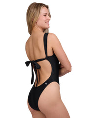 JOLYN Women's Jiro Solid Tie-Back One Piece Swimsuit