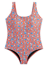 Sporti Plus Size HydroLast Coastal Regatta Chlorine Resistant Moderate Scoop Back One Piece Swimsuit
