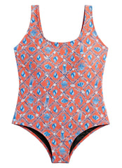 Sporti Plus Size HydroLast Coastal Regatta Chlorine Resistant Moderate Scoop Back One Piece Swimsuit