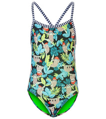 Dolfin Girls' Hang Tight Printed One Piece Swimsuit (Big Kid)