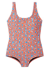 Sporti Plus Size HydroLast Coastal Regatta Chlorine Resistant Conservative Scoop Back One Piece Swimsuit
