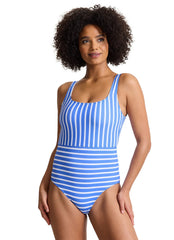 Tommy Bahama Women's Coastline Stripe Reversible Tank One Piece Swimsuit