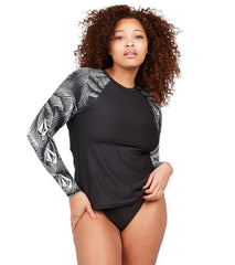 Volcom Women's Plus Size Stay Or Leaf Long Sleeve Rashguard