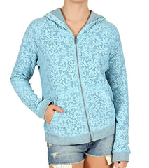 Hurley Girls' Lace Boyfriend Zip Up Hoodie