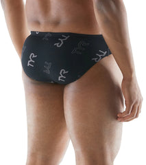 TYR Men's Cascading TYR Print Racer Brief Swimsuit