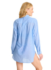 Tommy Bahama Women's Cotton Voile Relaxed Boyfriend Cover Up Shirt