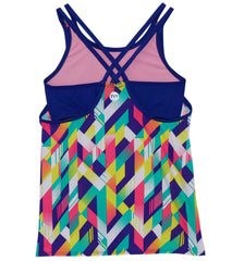 TYR Girls' Paint Party Olivia 2 in 1 Tankini Top (Big Kid)