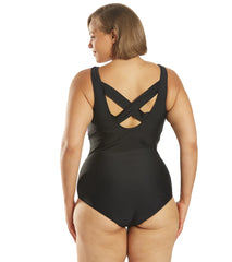 Sporti Plus Size Moderate Colorblock Sweetheart One Piece Swimsuit