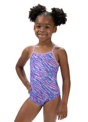 Dolfin Girls' Aurora Print One Piece Swimsuit (Toddler, Little Kid)