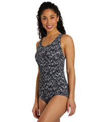 Dolfin Women's Print Conservative Lap One Piece Swimsuit